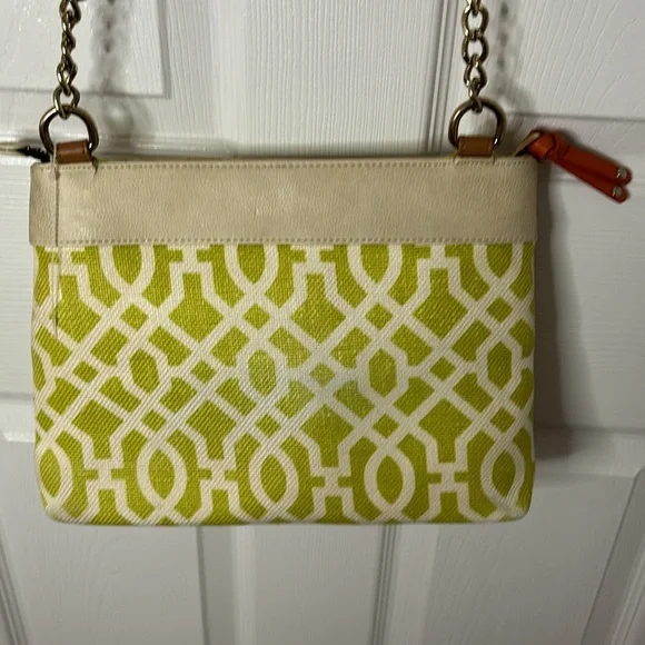 Spartina bag and wallet, green and cream